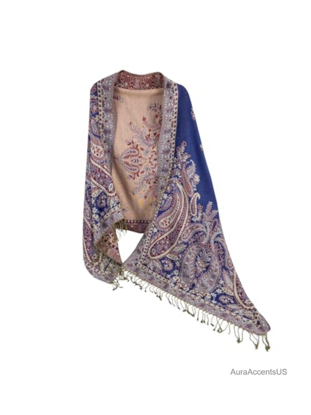 Reversible Pashmina Shawl Wrap Paisley Festival Scarf